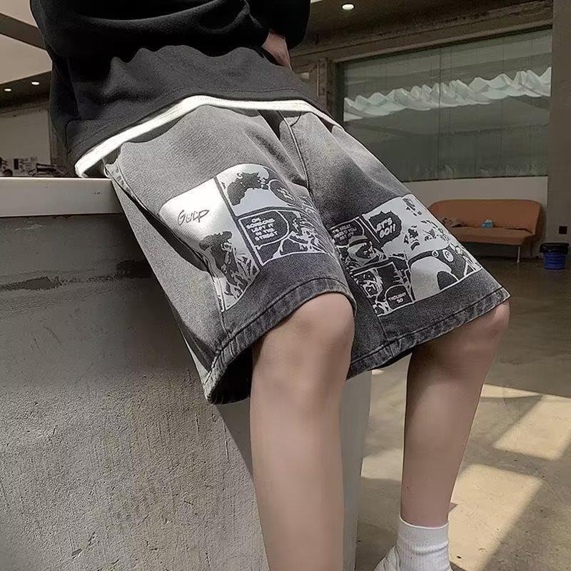 Męskie Jeansowe Szorty O Długości 5/8 W Stylu Europejskiego Streetwearu I Luźnym Kroju