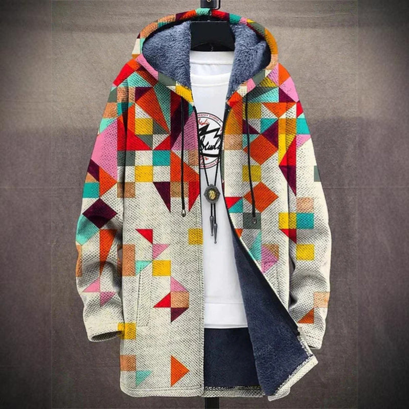 Damska Kurtka Jesienna Fleece Z Artystycznym Printem