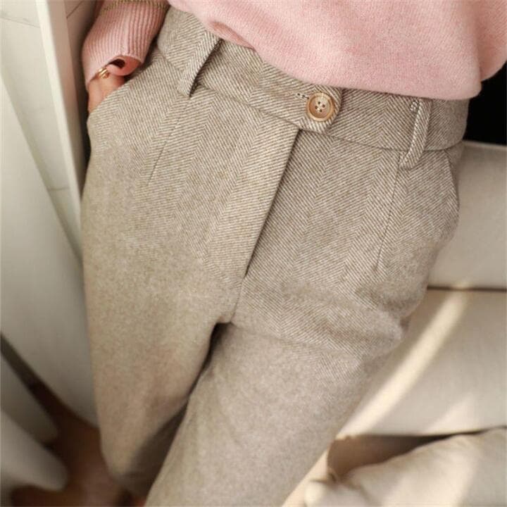 Męskie Spodnie Slim Fit z Prostą Nogawką i Kieszeniami Bocznymi