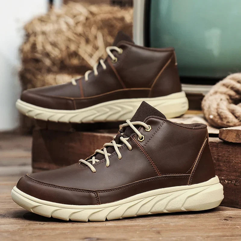 Męskie Sneakersy Wysokie z Amortyzowaną Wkładką i Antypoślizgową Podeszwą