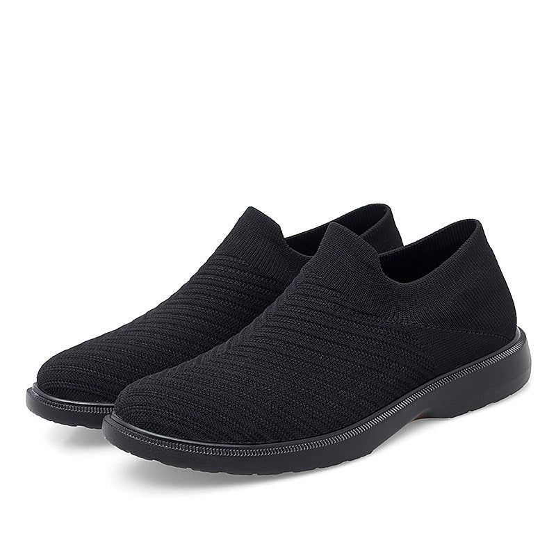 Męskie Letnie Buty z Oddychającej Siatki Niskie z Płaską Podeszwą