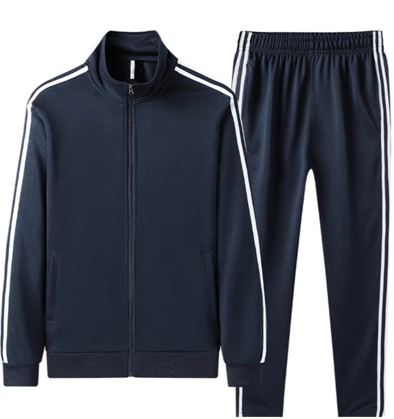 Męski Dres Dwuczęściowy Bluza na Zamek i Spodnie Długi Rękaw Zestaw Sportowy