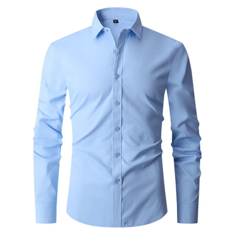 Męska Koszula na Wiosnę i Jesień, Slim Fit, Długi Rękaw, Stretch 4-Kierunkowy, Kolor-Block