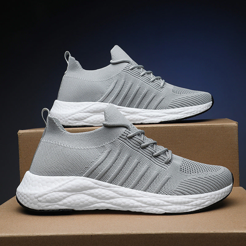 Męskie Sneakersy Za Kostkę Siatkowa Cholewka Platformowa Podeszwa Sznurowane