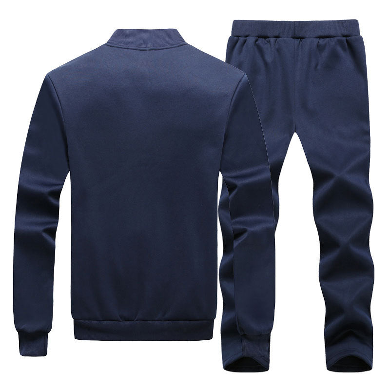 Meskie Dwuczesiowe Dresy Slim Fit Bez Kaptura, Pasujace Spodnie