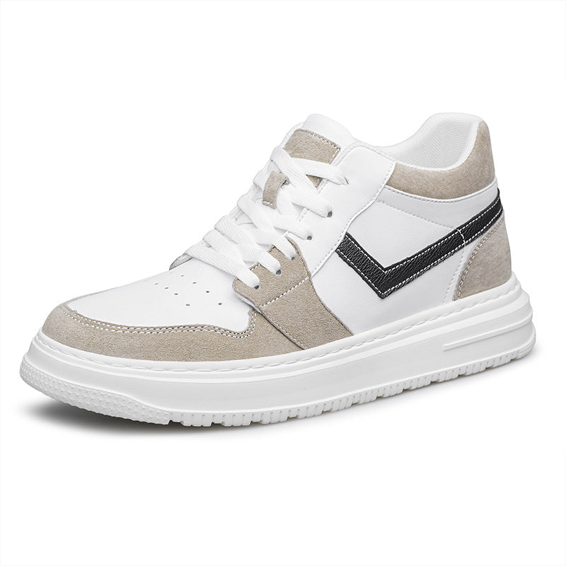 Męskie Wiosenne Oddychające Sneakersy Cholewka z Siatki i Ekologicznej Skóry Sznurowane Podeszwa Gumowa Antypoślizgowa