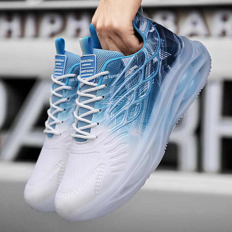 Męskie Sneakersy Na Platformie Z Siatkową Cholewką I Podeszwą Podwyższającą