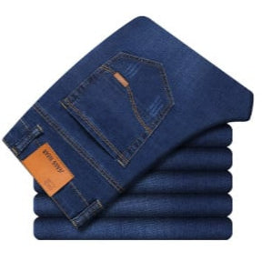 Męskie Jeansy Slim Fit – Prosta Nogawka, Średni Stan, Pranie Wycierane