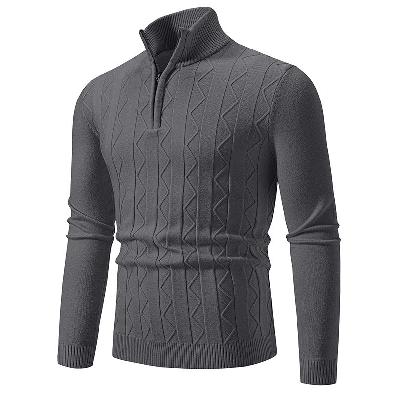 Meska Zimowa Dzianinowa Bluza, Slim Fit, Dlogi Rekaw