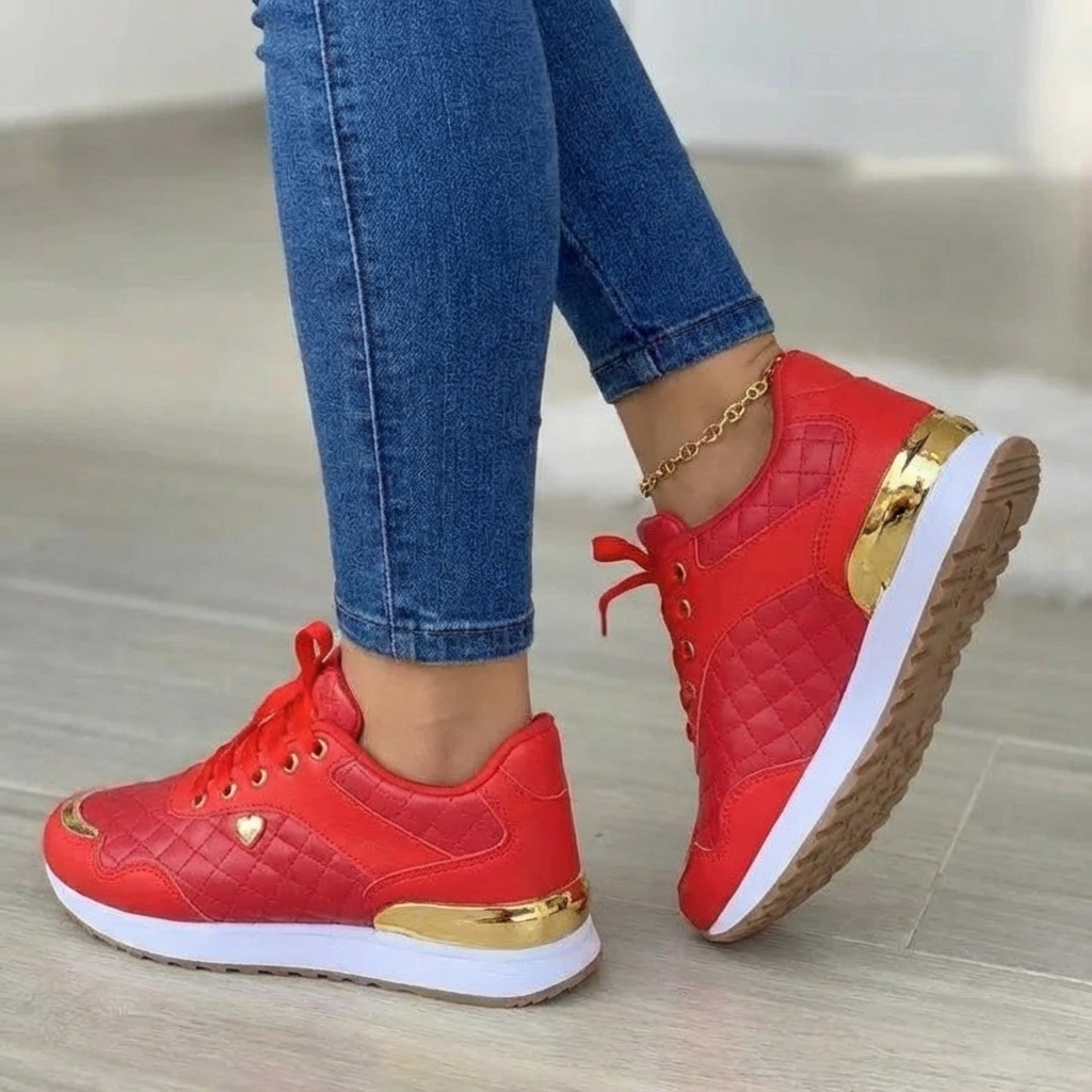 Damskie Lekkie Sneakersy Z Oddychającą Cholewką I Grubą Podeszwą