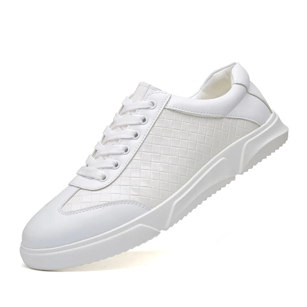 Męskie Sneakersy Wsuwane Wzór Kratki Amortyzowana Wkładka