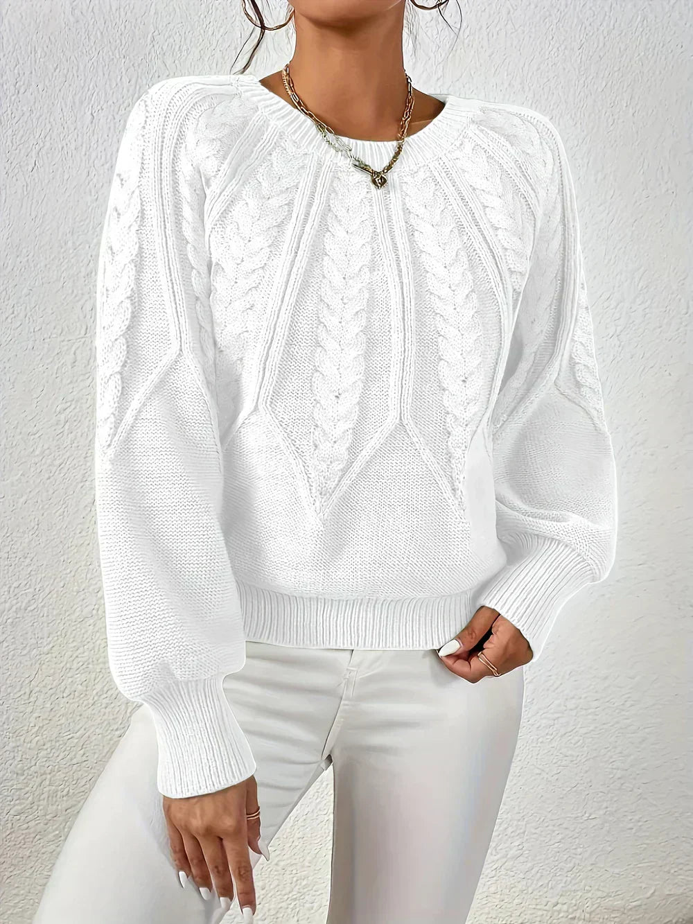 Damski Sweter Dzianinowy Klasyczny Krój Regular Fit