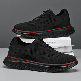 Męskie Lekkie Sneakersy Niskie Z Siateczkową Cholewką