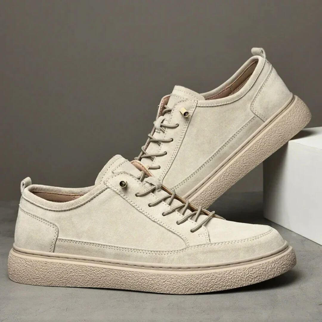 Męskie Sneakersy O Zamszowym Wyglądzie Ze Sznurowaniem I Gumową Podeszwą