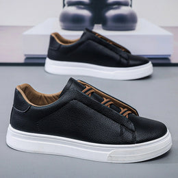 Męskie Sneakersy Wsuwane z Ozdobnym Sznurowaniem i Wytrzymałą Cholewką