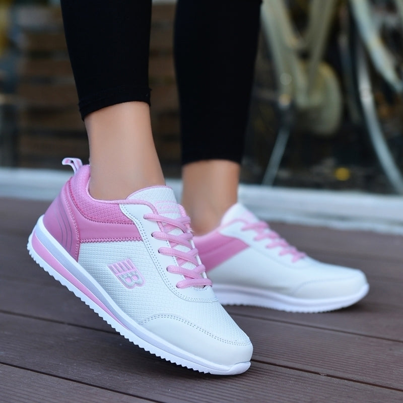 Damskie Sportowe Sneakersy Sznurowane z Okrągłym Noskiem i Lekką Podeszwą EVA