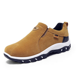 Męskie Wsuwane Buty Outdoorowe z Cholewką z Zamszu Ekologicznego i Podeszwą z Tworzywa