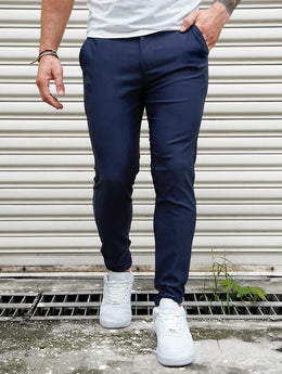 Spodnie Męskie Stretch Slim Fit Four Way Stretch Niebieskie