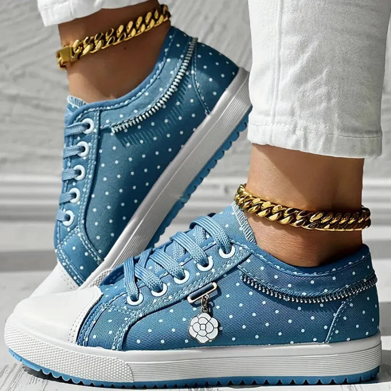 Damskie Sneakersy z Szerokim Noskiem i Amortyzowaną Wkładką