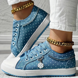 Damskie Sneakersy z Szerokim Noskiem i Amortyzowaną Wkładką