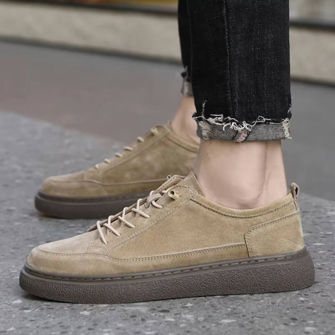 Męskie Sneakersy O Zamszowym Wyglądzie Ze Sznurowaniem I Gumową Podeszwą