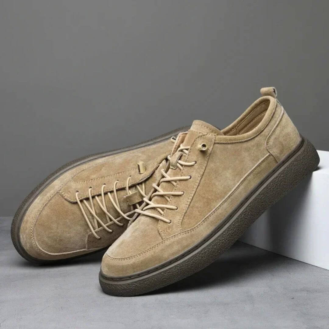 Męskie Sneakersy O Zamszowym Wyglądzie Ze Sznurowaniem I Gumową Podeszwą