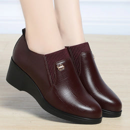 Damskie Wsuwane Buty Na Obcasie Typu Wedge Z Okraglym Noskiem