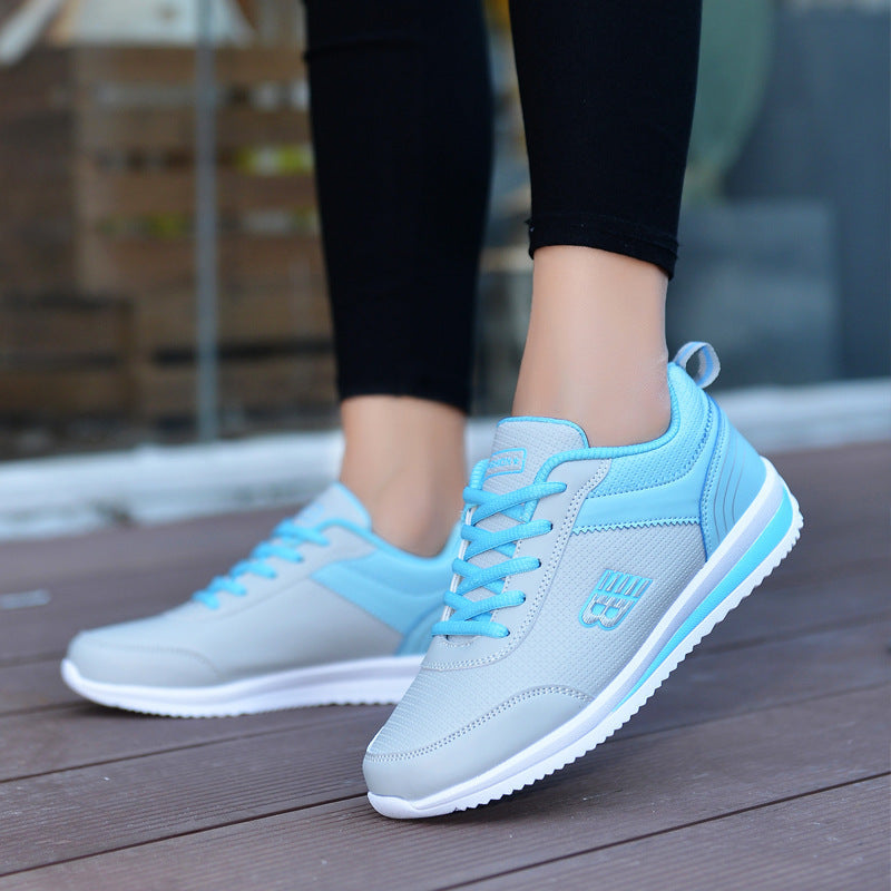 Damskie Sportowe Sneakersy Sznurowane z Okrągłym Noskiem i Lekką Podeszwą EVA