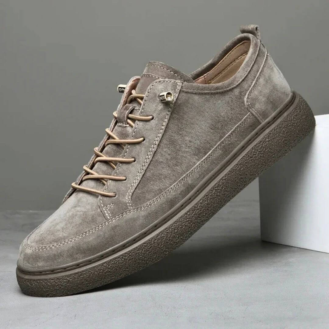 Męskie Sneakersy O Zamszowym Wyglądzie Ze Sznurowaniem I Gumową Podeszwą