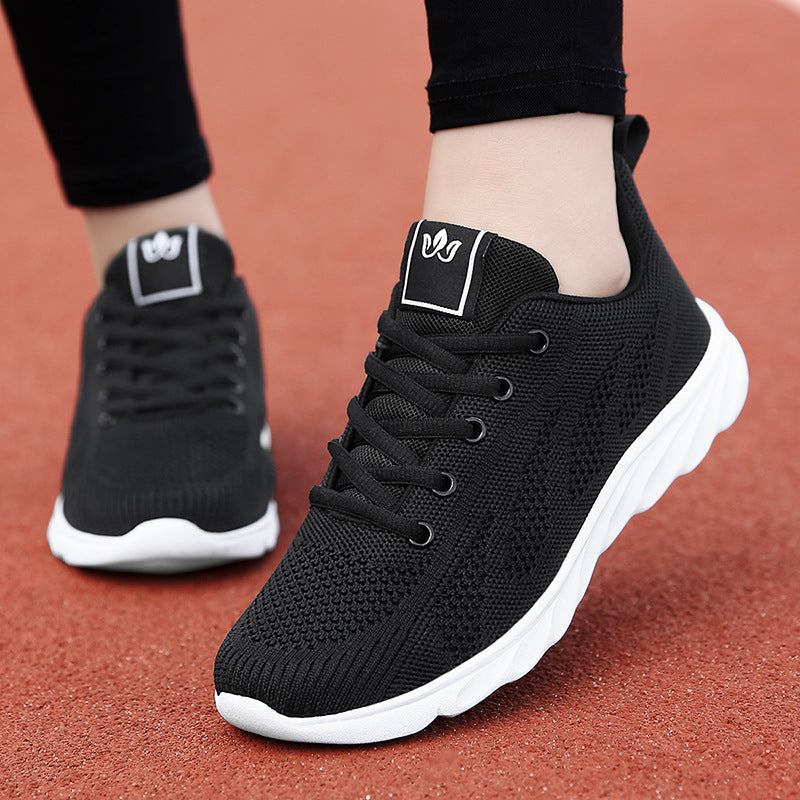 Damskie Sneakersy Sportowe z Oddychającą Siateczką, Podeszwą EVA i Sznurowaniem z Przodu