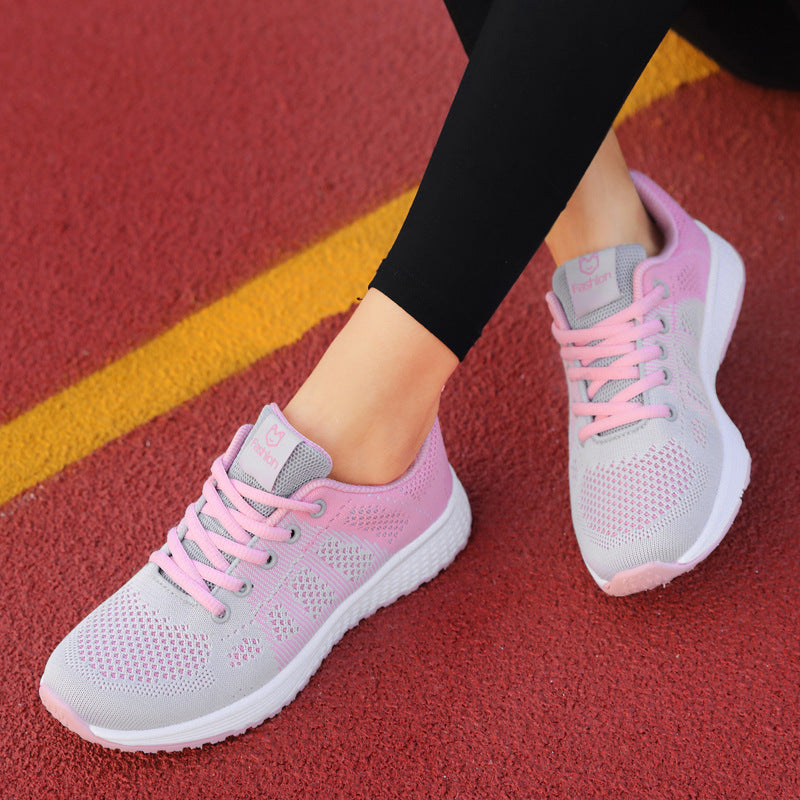 Damskie Sneakersy Sportowe z Oddychającą Siateczką, Podeszwą EVA i Sznurowaniem z Przodu