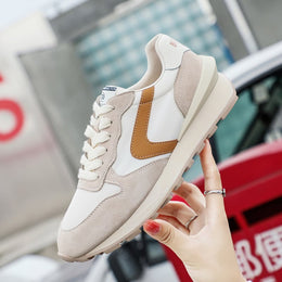 Damskie Niskie Buty Sportowe Ze Sztucznej Skóry Z Okrągłym Noskiem I Paskiem Krzyżowym, Podeszwa Z Wiskozy