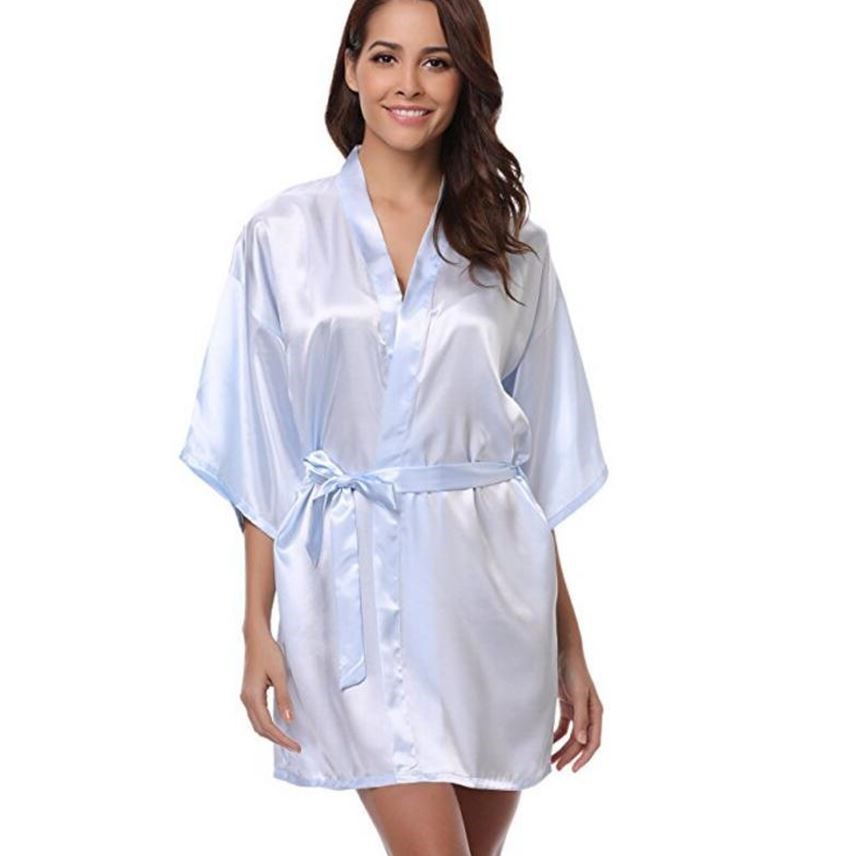 Damska Sukienka Kimono Bez Rękawów W Stylu Satynowym