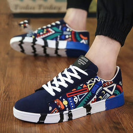 Męskie Sznurowane Buty Canvas w Stylu Sailing z Gumową Podeszwą i Niską Cholewką