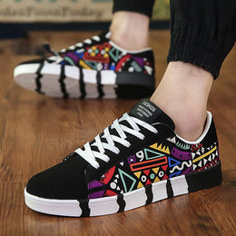 Męskie Sznurowane Buty Canvas w Stylu Sailing z Gumową Podeszwą i Niską Cholewką