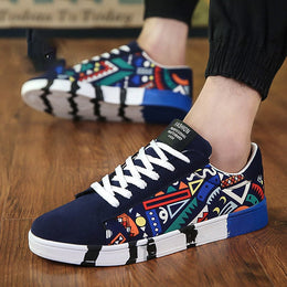 Męskie Sznurowane Buty Canvas w Stylu Sailing z Gumową Podeszwą i Niską Cholewką