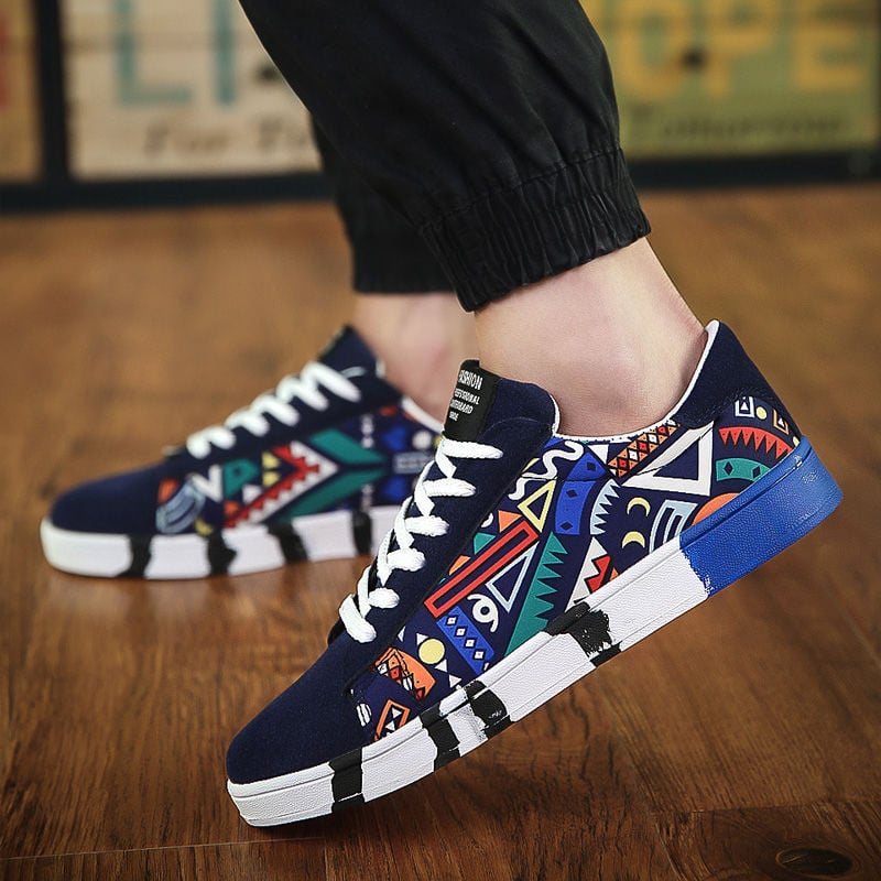 Męskie Sznurowane Buty Canvas w Stylu Sailing z Gumową Podeszwą i Niską Cholewką