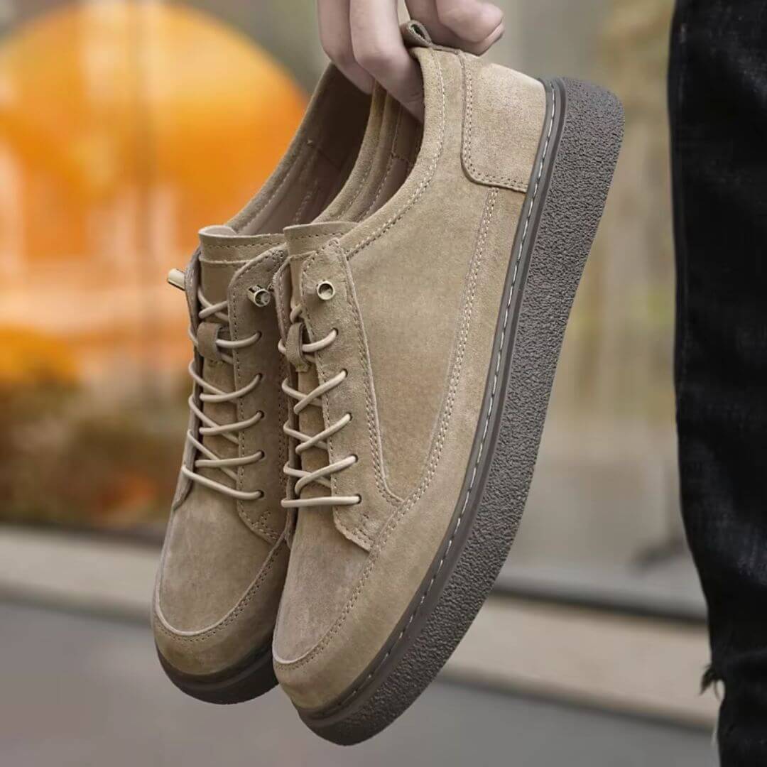 Męskie Sneakersy O Zamszowym Wyglądzie Ze Sznurowaniem I Gumową Podeszwą