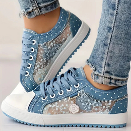 Damskie Sneakersy z Szerokim Noskiem i Amortyzowaną Wkładką