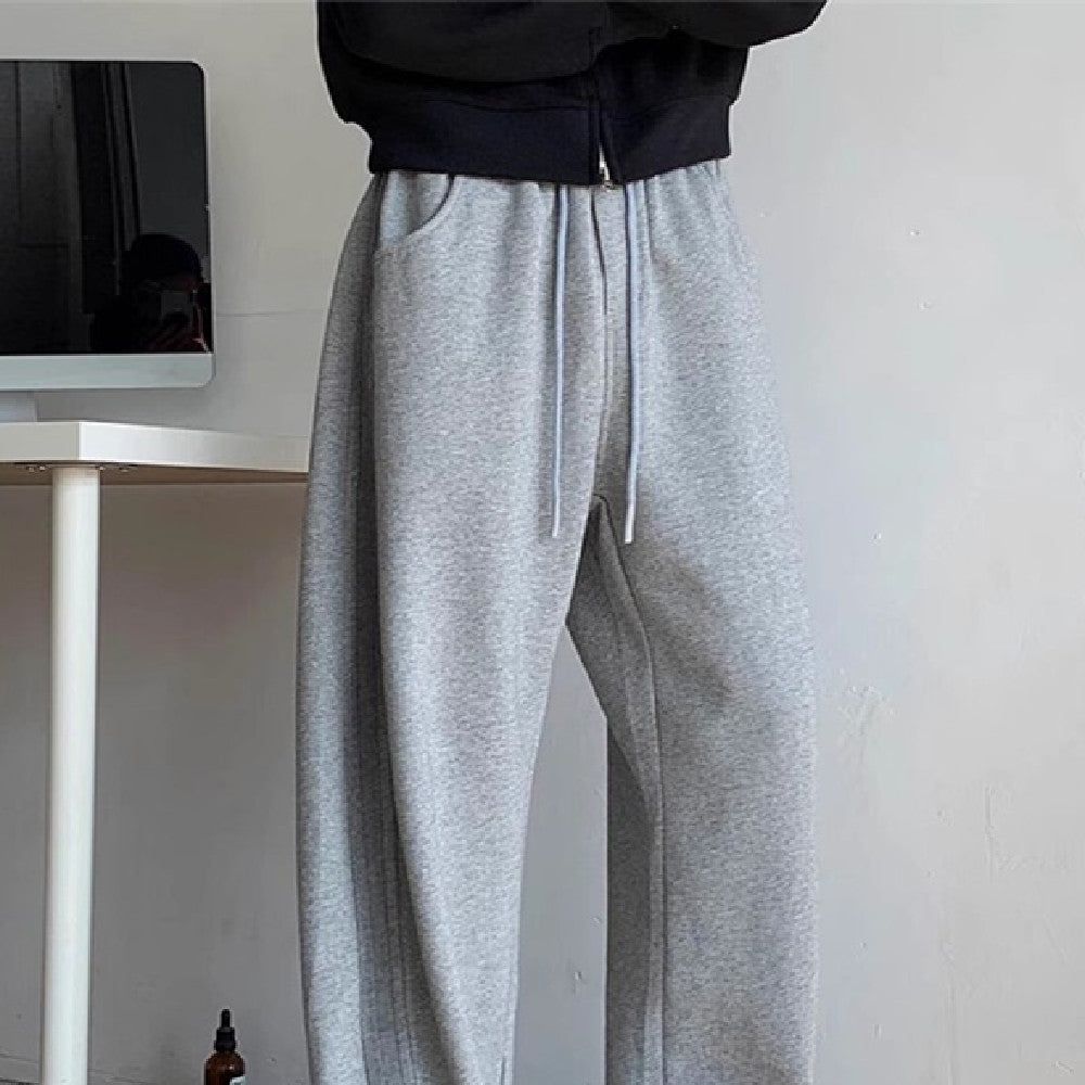 Meskie Proste Spodnie W Stylu Retro Ze Srednim Stanem I Jednolitym Kolorem
