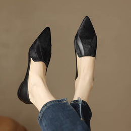 Damskie Plaskie, Niskie, Wsuwane Buty Z Noskiem W Szpic