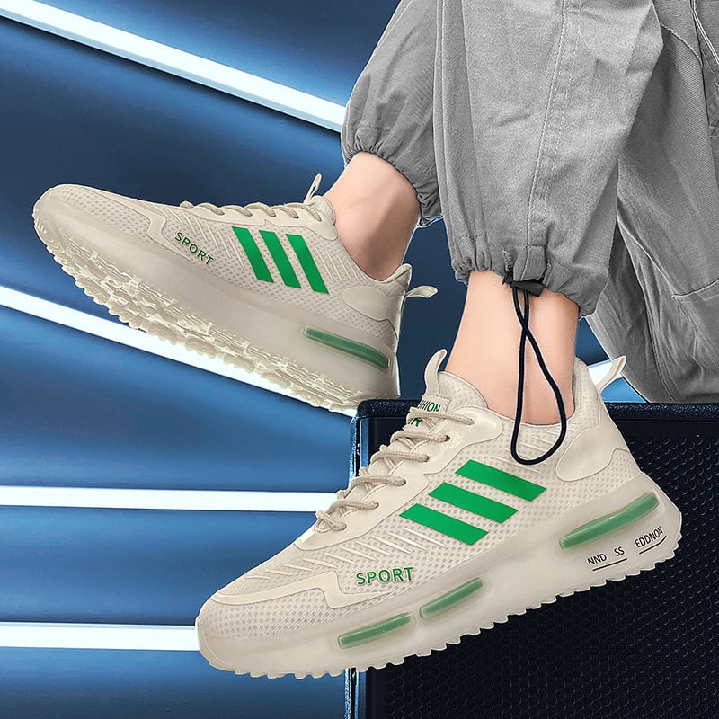 Męskie Sznurowane Sportowe Trampki Z Podeszwą Air Cushion I Okrągłym Noskiem