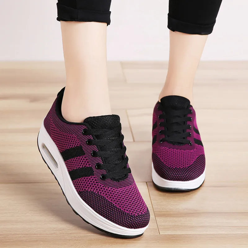 Damskie Sneakersy Z Żelową Wkładką Amortyzującą I Szeroką Podeszwą Wspierającą Stabilność