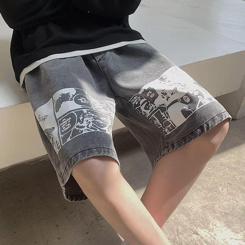 Męskie Jeansowe Szorty O Długości 5/8 W Stylu Europejskiego Streetwearu I Luźnym Kroju