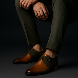 Męskie Buty Typu Derby, Wsuwane, Z Klamrą, Amortyzującą Wkładką, Gumową Podeszwą Zewnętrzną