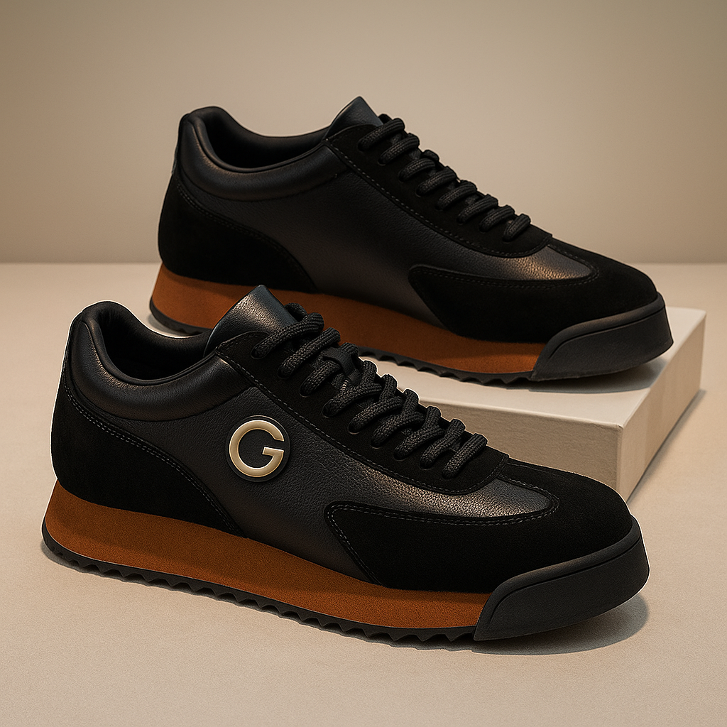 Męskie Sneakersy z Wstawkami z Eko Zamszu i Przyczepną Podeszwą
