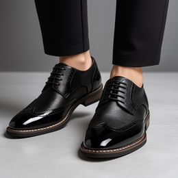 Męskie Buty Brogue z Ozdobnym Perforowaniem i Zakończeniem Wingtip