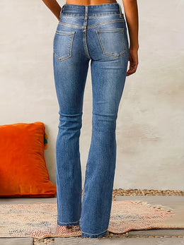 Damskie Jeansy Skinny z Wysokim Stanem i Detalami na Zamkach