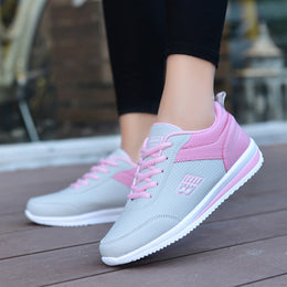 Damskie Sportowe Sneakersy Sznurowane z Okrągłym Noskiem i Lekką Podeszwą EVA
