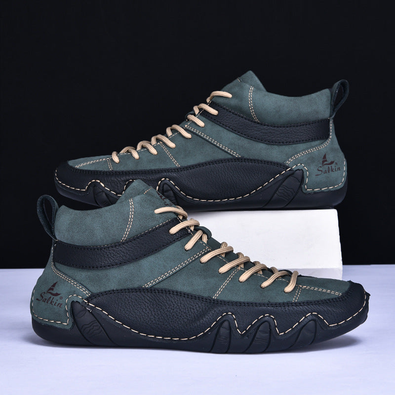 Męskie Sneakersy Falowana Podeszwa Kontrastowe Panele
